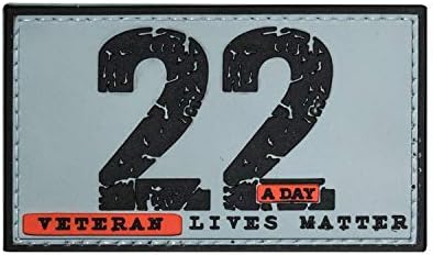 Девет линија 22 на ден ПВЦ лепенка - гумен материјал 2 x 3 '' значка - Дизајн за поддршка на кука - Лесен за нанесување и отстранување -
