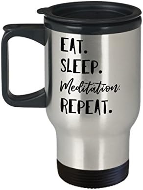 Јадете медитација за спиење Повторете ја криглата за кафе, смешни идеи за роденденски подароци за одмор