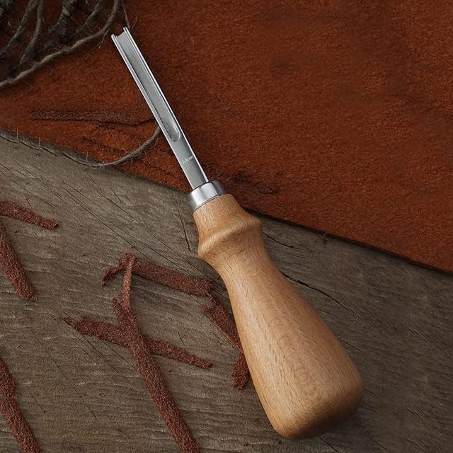 Алатка за занаетчиски занаетчиски рачки за сечење со 3 големина A4mm A6mm A8mm Практичен кожен занаетчиски раб на Бевелер Скивење на нож