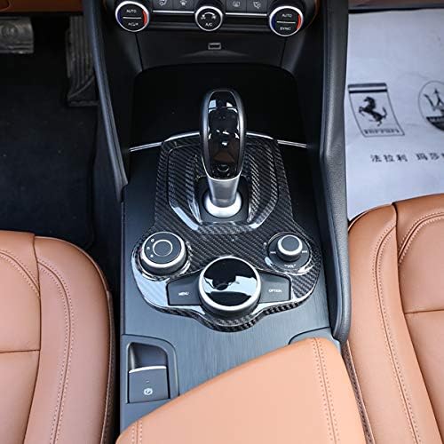 LLKUANG Вистински јаглеродни влакна за Alfa Romeo Giulia Stelvio -2019 Car Center Console Console за украсување рамка