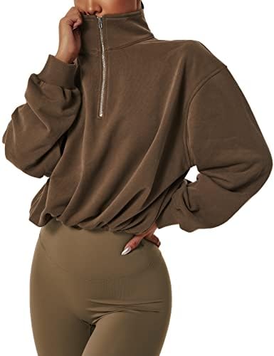 Женска џемпер на Јеоку исечена половина поштенски пуловер со долг ракав за тренингот на врвовите на култури