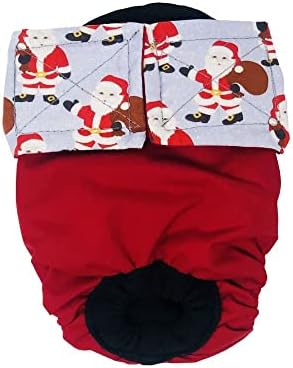 Баркер дедо Мраз На Црвена Премиум Водоотпорна Пелена За Кучиња, XL, Без Дупка За Опашка - Направена Во САД