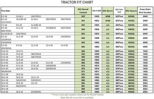 Tirechain.com Компатибилен со Mahindra Max 26XLT HST R4 Заден 12-16,5 синџири на гуми