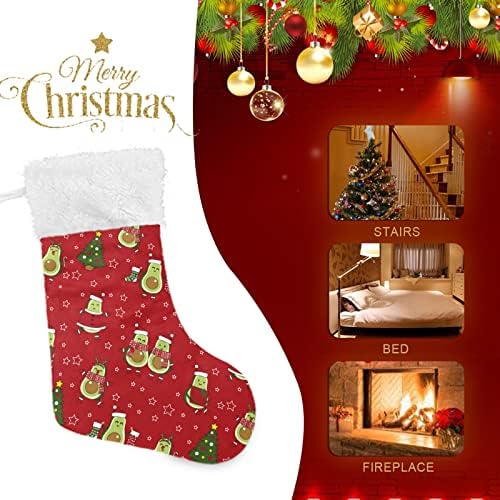Hjjkllp авокадо Божиќни божиќни чорапи големи бонбони чорапи полначи Деца симпатична персонализиран чорап со кристално кадифено украси