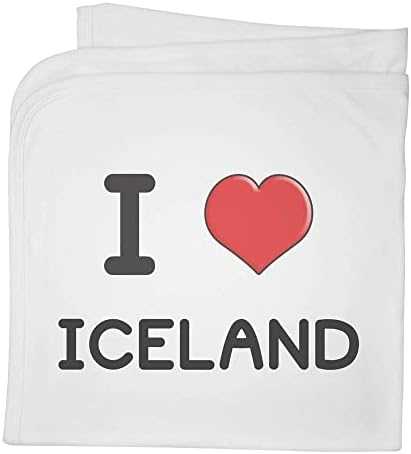 Азиеда „Јас го сакам Исланд“ памучно бебе ќебе / шал