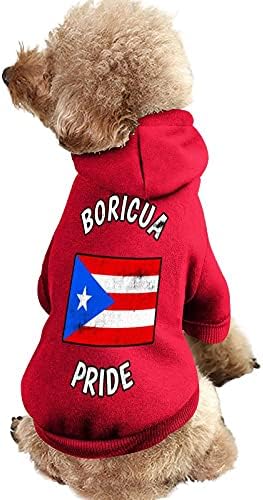 Смешно гроздобер гроздобер борикуа гордост Порто Рикан ПР знаме печатено домашно милениче кучиња со скокање мачка мачка за џемпер