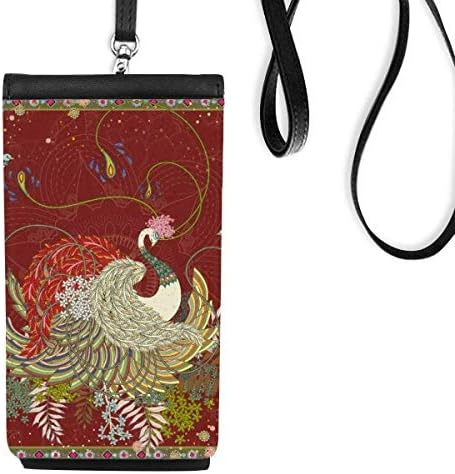 Цветно крило птица ukiyo-e остава телефонски паричник чанта што виси мобилна торбичка црн џеб