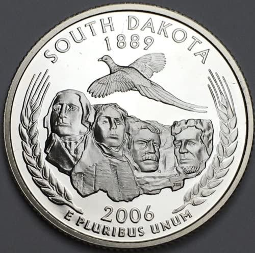 2006 Сребрена Четвртина 25 Центи ДОКАЗ Јужна Дакота Монета. Од Отворен Нане Постави 25 Центи Оценети Од Страна На Продавачот Некои