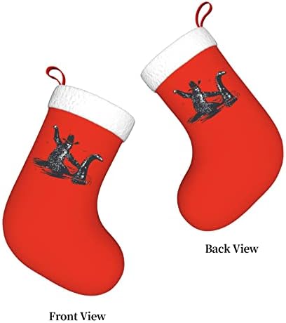 Yoigng bigfoot Возејќи го Лох Нес чудовиште Божиќно порибување Божиќни чорапи Класична празнична декорација камин виси чорап