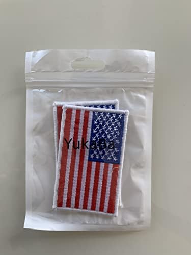 Јукаба пакет од 1 САД американско американско знаме лого извезено лепенка шива на железо на апликација 3.4 x 2.1