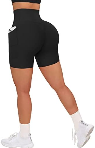 Shortsенски крст на половината за тренинзи со високи теретани со високи јога -велосипедисти со џебови со џебови