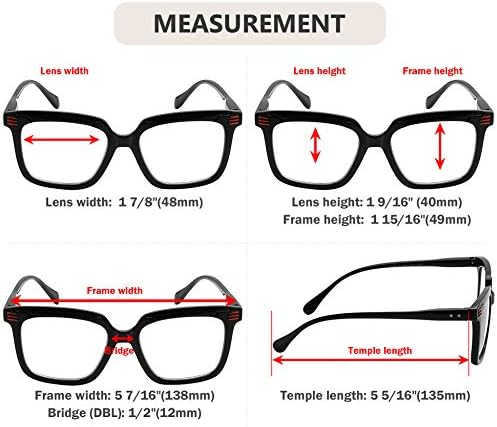 Cessblu 5 пакуваат очила за читање на голема рамка за жени трендовски читатели