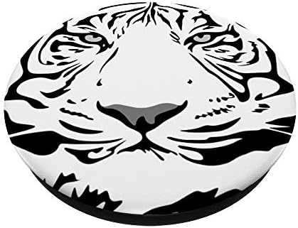 Бел тигар поп -приклучок црн сибирски тигар лице