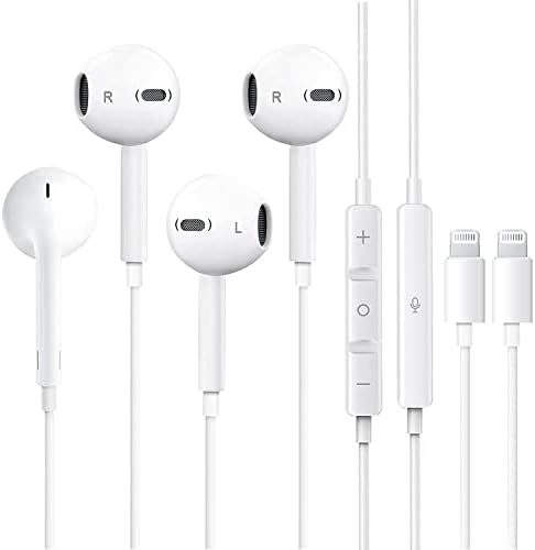 2 Пакувајте ги Apple Earbuds за слушалки за iPhone жични со молња конектор 【Apple MFI овластени】 слушалки компатибилни со iPhone 14/13/12/11/XR/XS/X/7/8/8PLUS/SE