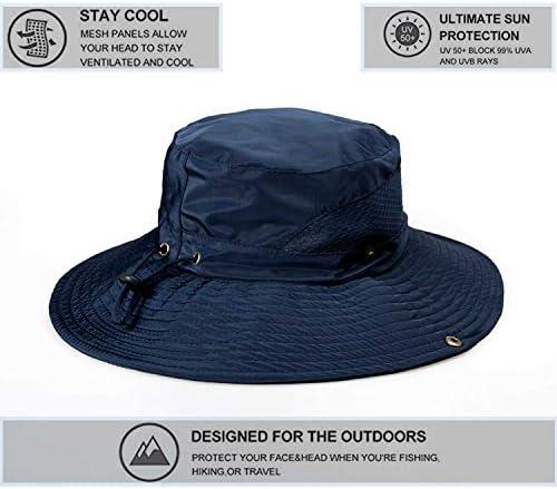 Koolsoly Dishable Side Brid Boonie Hat Надворешно водоотпорен водоотпорен UPF 50+ Сонце за заштита од сонце, сафари, сонце за