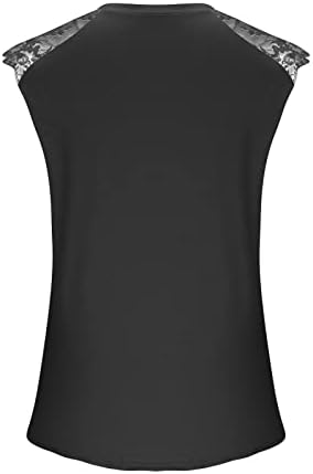 HGNAY 2023 резервоарот за жени за жени летни без ракави со цврста боја маички маички обични лабави удобни v вратот Туника блуза блуза