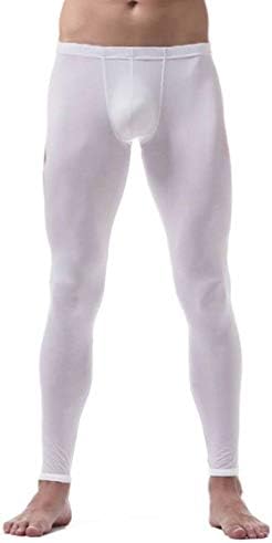 Џејџо Машка Мека Мраз Свила Транспарентни Долги Термални Панталони Испакната Торбичка Долна Облека Бел Тип Б Голем