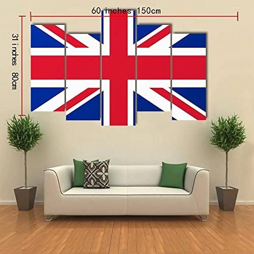 Ерго плус Обединетото Кралство знаме wallидна уметност Зачудувачка истегната сликарство подготвена да виси за домашен декор