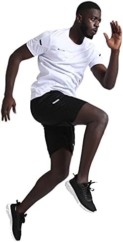 Облека за вежбање за машка облека за маж со мажјак, атлетски шорцеви, поставени 3 пакувања за кошаркарски фудбалски вежбање тренинг