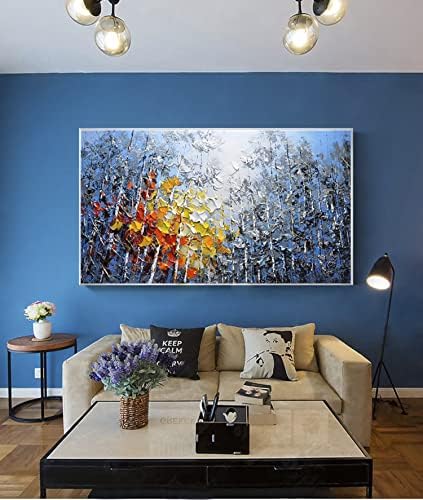 Оригинално масло сликарство на платно, сликање голема големина, wallидна уметност во дневна соба, текстура со рачно насликани 40x80in/100x200cm,
