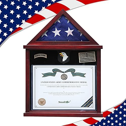 Случај за прикажување на знамето воена сенка се вклопува во преклопена 3'x5 'Армиски морнарички воздухопловни ветерани домашно