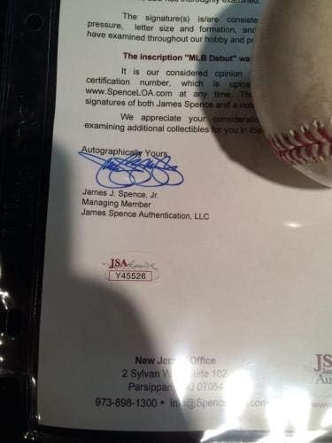 Крис Брајант МЛБ деби потпишан и испишан бејзбол- целосен jsa/mlb холограм-NL Рој- Автограмски бејзбол