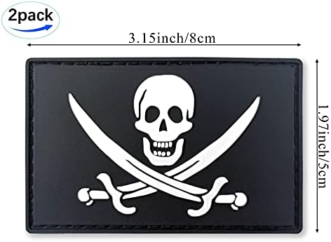 JBCD Pirate Jack Racham Flag Patch Tactic Pirate Patch - ПВЦ гума кука и јамка за крпеница