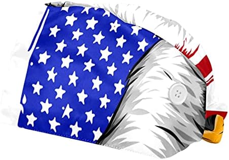 Естетско американско знаме ќелав орел оган работна капа со копчиња и прилагодлива вратоврска за вртење на џемпери за жени