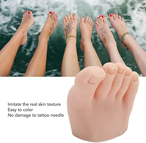 Силиконска пракса за нокти за нокти Обука за стапало, половина стапало модел на светло кожа во боја тетоважа вежба силиконски
