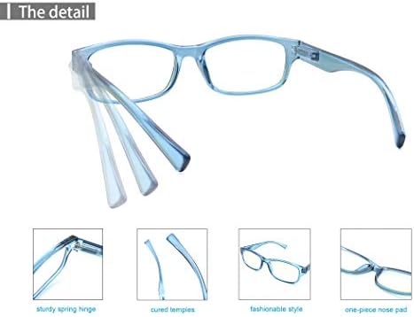Сина Светлина Блокирање Очила Жени Мажи Компјутерски Очила 4 Пакет Без Зголемување Анти Отсјај Намалување На Видот&засилувач;Главоболка