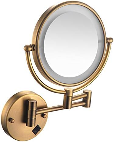 Ааокло шминка суета огледало со светла, двострано козметичко огледало монтиран од wallид 3x, проширување на огледало за убавина 360