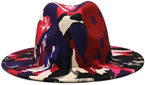 Osotwbo мода печатена џез-капа за мажи и жени, вратоврски рамен капаче од федора Хет Имитација Волна почувствува капа