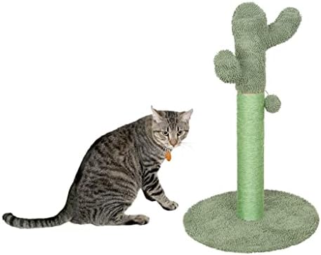 Кактус Мачка Гребење Пост, За Сите Мачки, За Затворен Мачки Ноктот Гребење, Со Меки Зелени Висат Топката