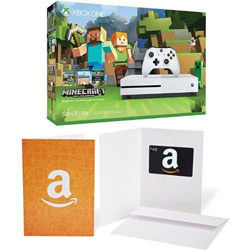 Xbox One S 500gb Конзола-Minecraft Пакет + Gift 40 Амазон Подарок Картичка