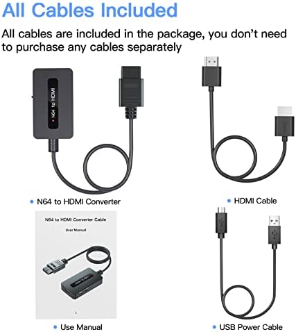 N64 до HDMI Cable Converter поддржува 4: 3 и 16: 9 HDMI излезен прекинувач, HDMI кабел за N64, Nintendo64 во HDMI конвертор