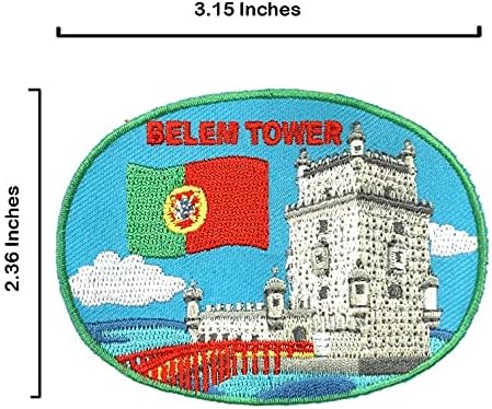 А-Еден 2 парчиња пакет-Амблем на кулата во Лисабон Белем+Португалско знаме лапел пин, знаме на тема на земја, DIY Sew-on/Iron-On Travel