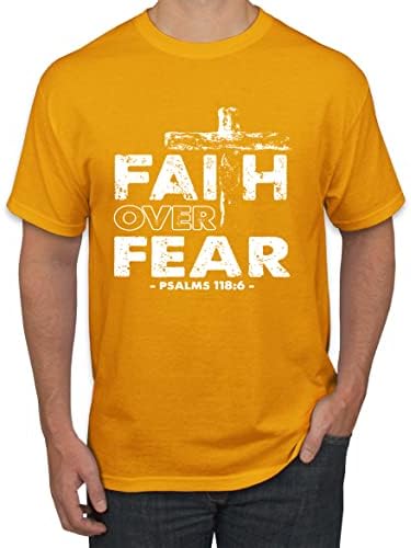 Вера над стравот Псалм 118: 6 Бела инспиративна христијанска маица за мажи