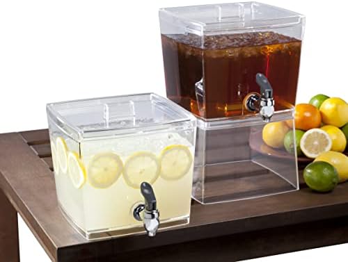 Белричен диспензерот за пијалоци со картички | 3-ниво кофа со мраз со Spigot | Совршен за забави, свадби и настани на отворено