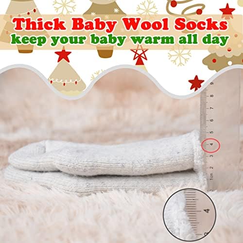 Мини Ангел Бебе волна чорапи Топло дебели чорапи на глуждот Зимски термички екипаж чорапи чорапи за деца за деца деца 3/5 пара