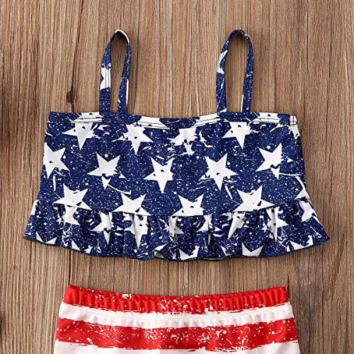 4 -ти јули за бебиња за бебиња за бебиња за бебиња за капење на американските резервоар за капење на американско знаме на врвови + шорцеви