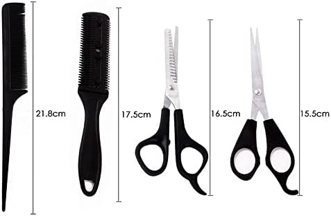 Ренслат 4 парчиња Салон Професионален Берберски Фризерски Сет Ножици За Сечење Коса Ножици За Разредување На Чешел Рамни Заби