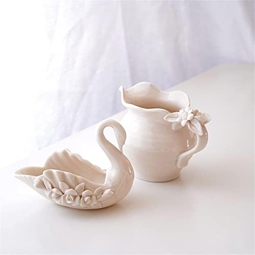 TJLSS беж чај сет цвет украс керамички чајник крема млеко чаша чај сет попладневен чај