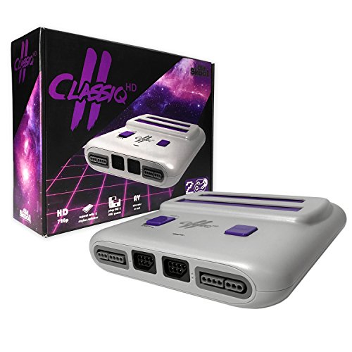 Стариот Skool Classiq 2 HD 720p Twin Video Game System, Grey/Purple компатибилен со SNES/NES Nintendo и Super Nintendo Castridges