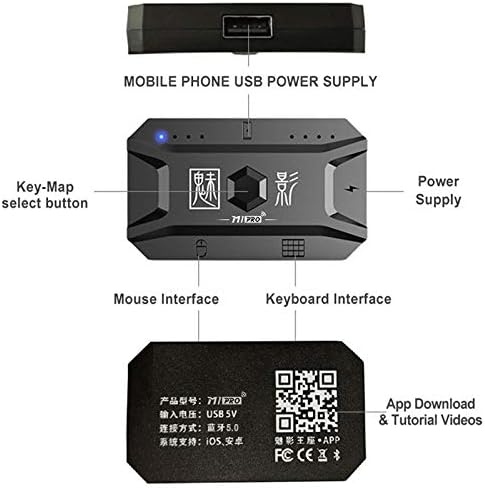 Tiamu Plug и GamePad Pubg Мобилен контролер за игри на тастатура за глувци на глувчето 5.0 за Android за iOS