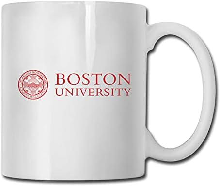 Лого на Универзитетот Бостон Голема керамичко кафе, голема чаша за чај за канцеларија и дома, еднократно чаша за кафе или чај | ВО-ГО