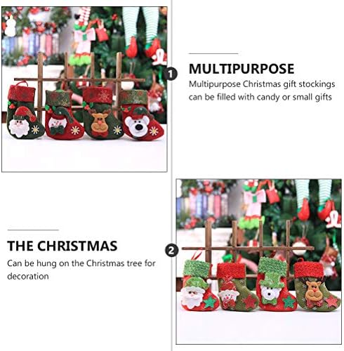 Божиќни украси Галпада 1 Поставете 6 парчиња Божиќни чорапи за елки за елки за елки
