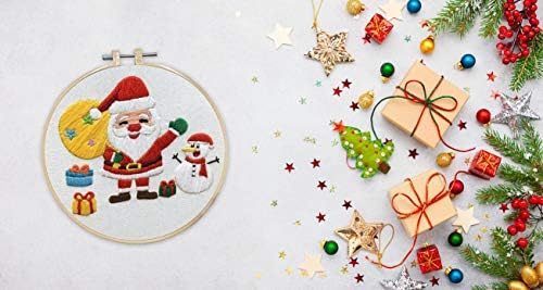 Комплет за везење во Нуберлиќ Божиќ за почетници со шема на Дедо Мраз за возрасни занаетчиски комплети за подарок за Божиќ