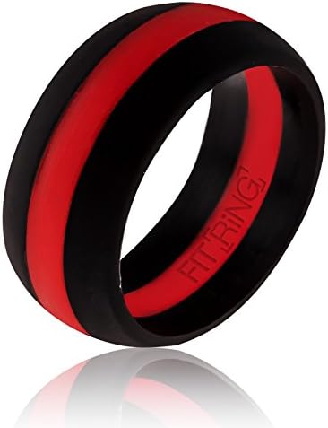 Машки силиконски венчален прстен од Fit Ring ® Премиум медицински одделение гума свадба бенд удобно вклопување за активни момци безбеден