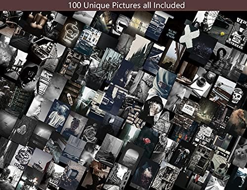 Фото колаж комплет мрачен за wallидни естетика 100 слики црно -бели естетски постери за wallиден декор | Темна соба декор Темна