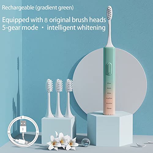 Електрична четка за заби за заби за полнење жица со 8 четки за чистење 5 режими создаваат поздрава насмевка
